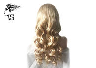 Golden Blonde Wavy Long Full Lace Human Hair Wigs With Baby Hair for Fashion Ladies