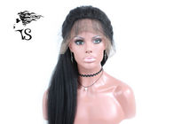 Kinky Straight Full Lace Remy Human Hair Wigs , 130% Density Virgin Hair Full Lace Wigs