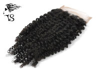 4x4 Middle Part Lace Closure Kinky Curly , Natural Black Human Hair Piece Topper